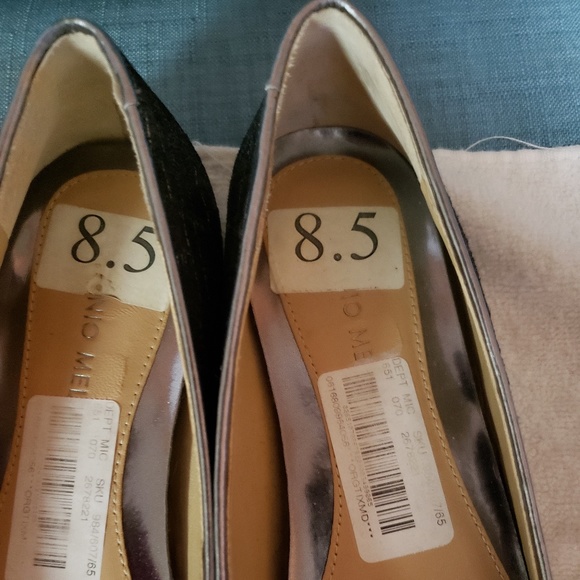 Metallic (gold/silver) Antonio Melanie Flats 8.5M with bow New - Picture 4 of 5
